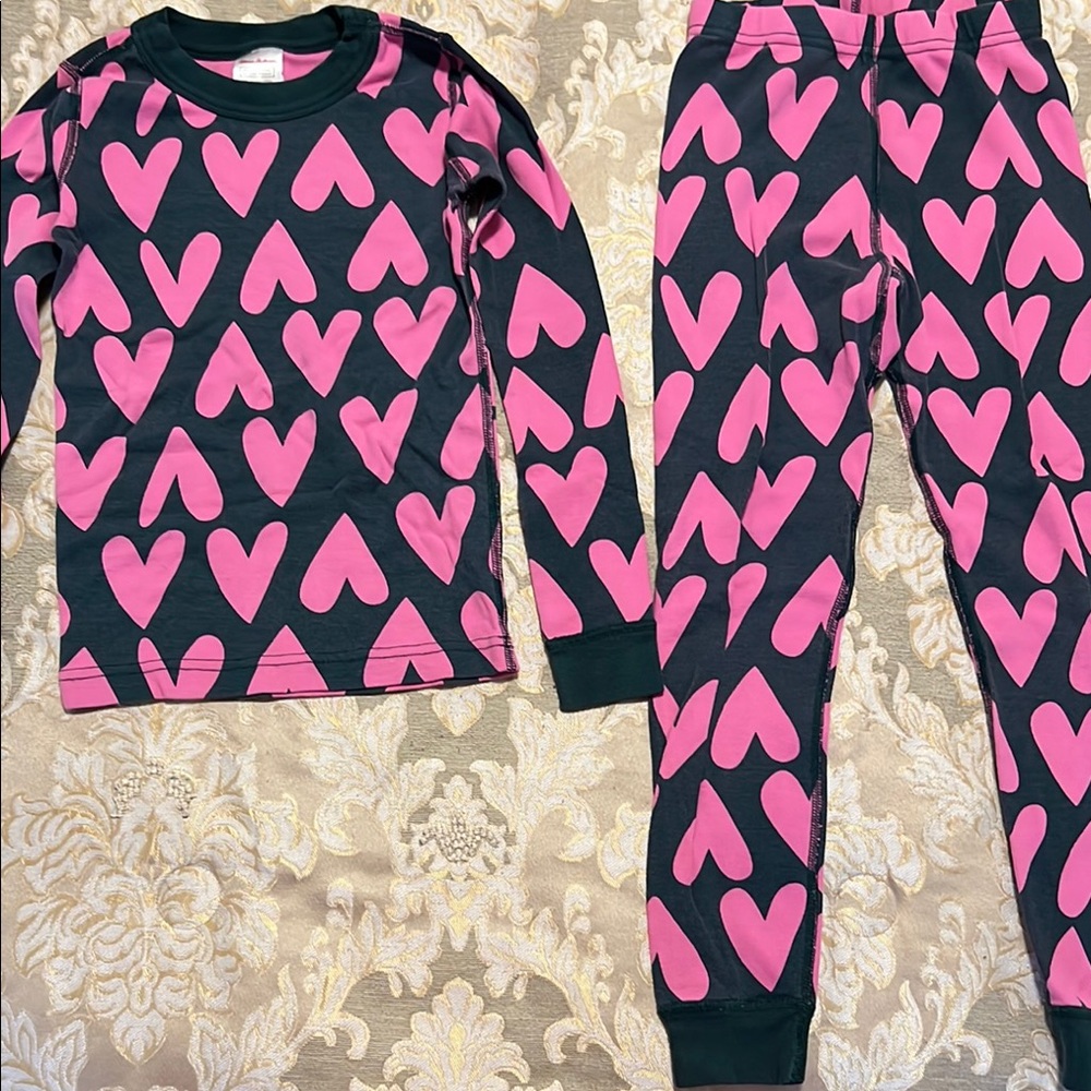 Hanna Andersson Pink Heart Pajama Set